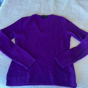 RALPH LAUREN CASHMERE V NECK SWEATER
